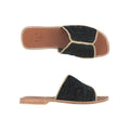 Yvonne Waska mules Hadrienne fait main en raphia naturel noir et naturel