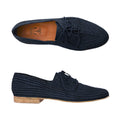 Yvonne Waska derbies Barth fait main en raphia naturel bleu marine